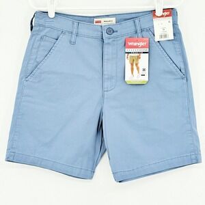 Wrangler Men's Regular Blue Chino Shorts Sz 29x7 Five Pockets Medium Stretch NWT